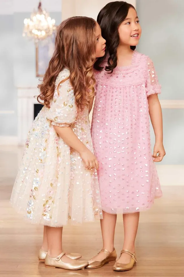 Needle and Thread Kids Formalwear Confetti Gloss Kids Dress Champagne 8211 KidsWomen