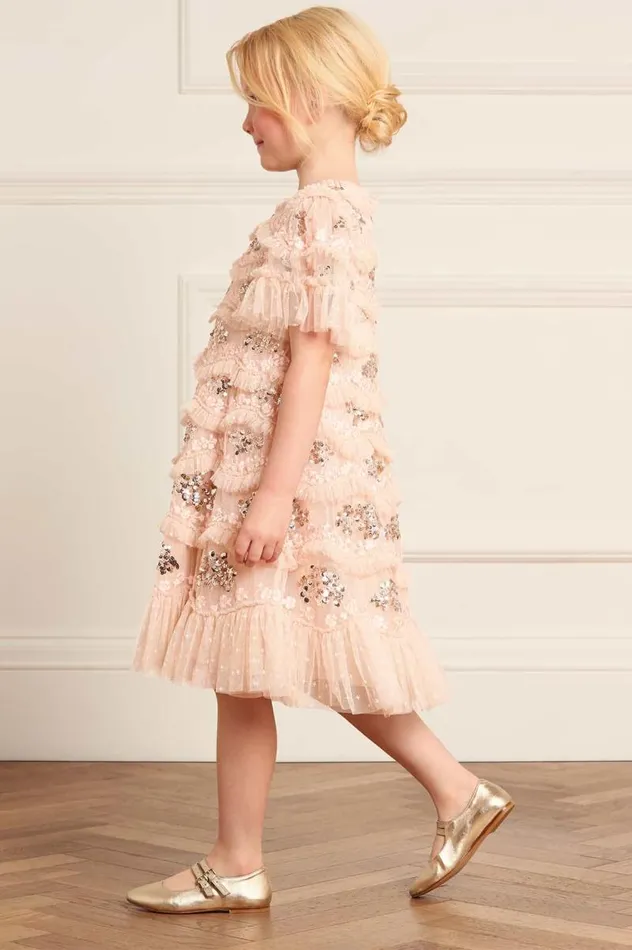 Needle and Thread Kids Formalwear Daisy Wave Kids Dress Beige 8211 KidsWomen