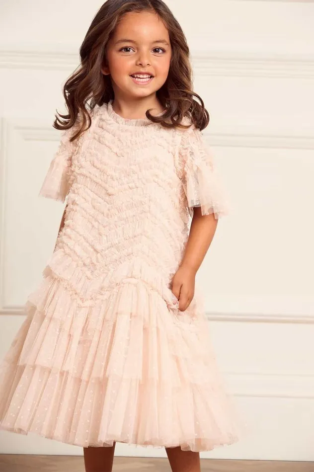 Needle and Thread Kids Formalwear Elia Kids Dress Beige 8211 KidsWomen