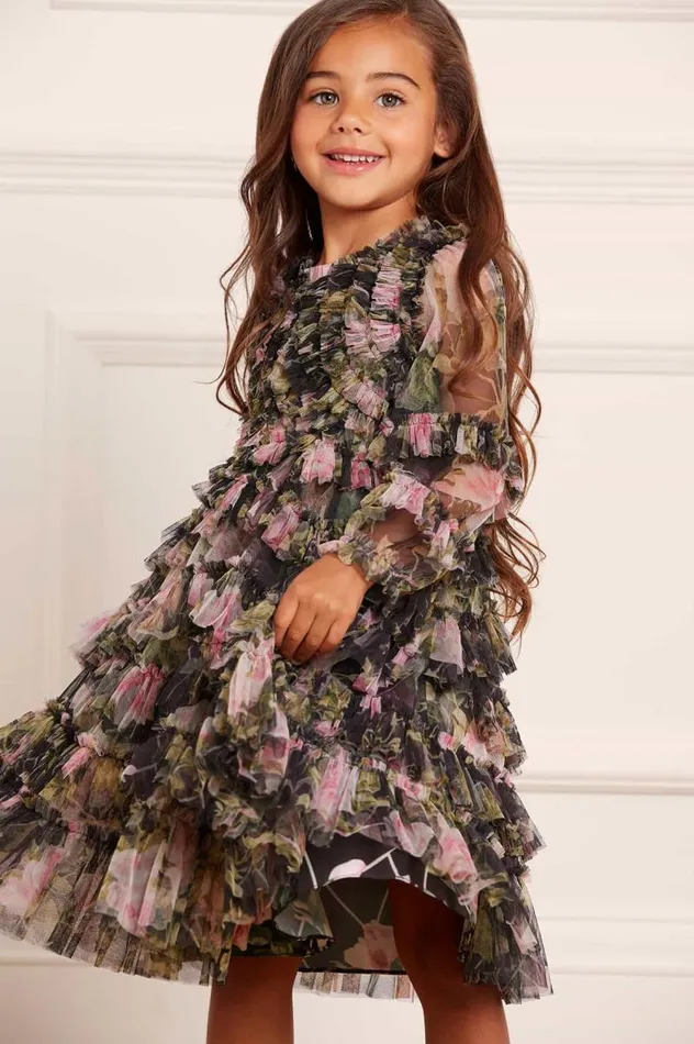 Needle and Thread Kids Formalwear English Rose Ruffle Kids Dress Black 8211 Kids