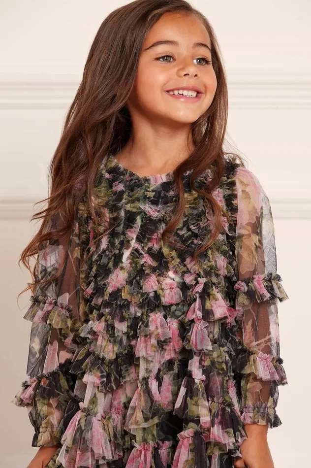 Needle and Thread Kids Formalwear English Rose Ruffle Kids Dress Black 8211 Kids