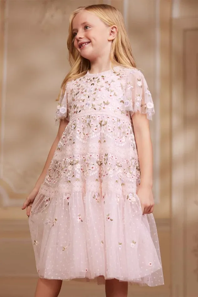 Needle and Thread Kids Formalwear Garland Ribbon Kids Dress Pink 8211 KidsWomen