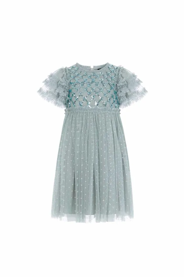 Needle and Thread Kids Formalwear Heart Lattice Bodice Kids Dress Green 8211 Kids