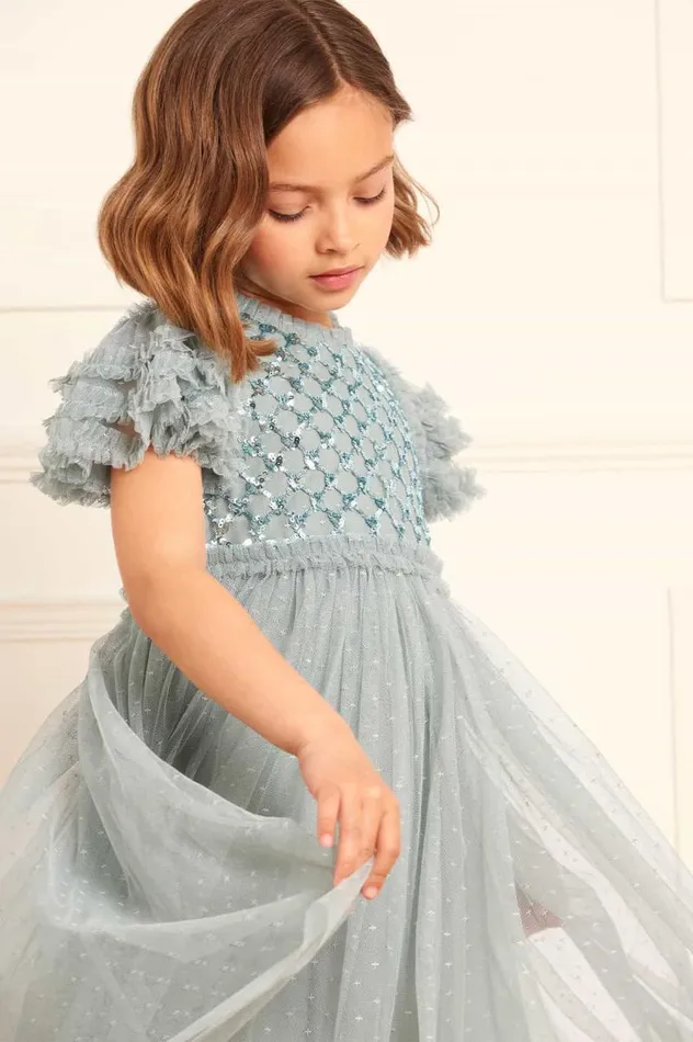 Needle and Thread Kids Formalwear Heart Lattice Bodice Kids Dress Green 8211 Kids
