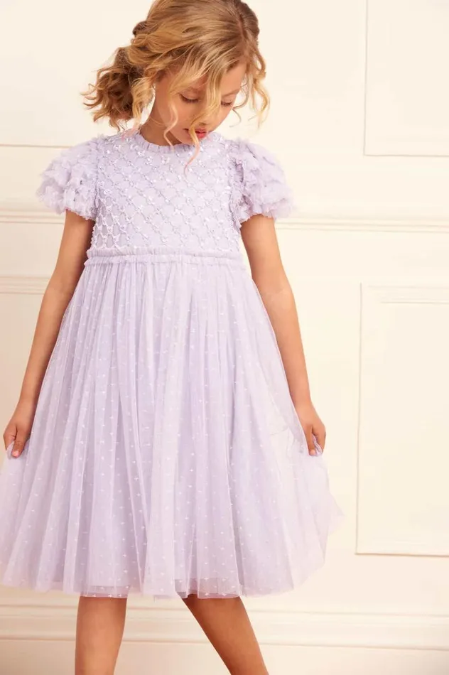 Needle and Thread Kids Formalwear Heart Lattice Bodice Kids Dress Purple 8211 Kids