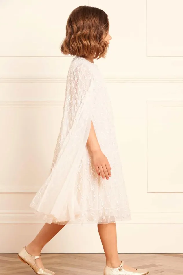 Needle and Thread Kids Formalwear Heart Lattice Cape Kids Dress Champagne 8211 KidsWomen