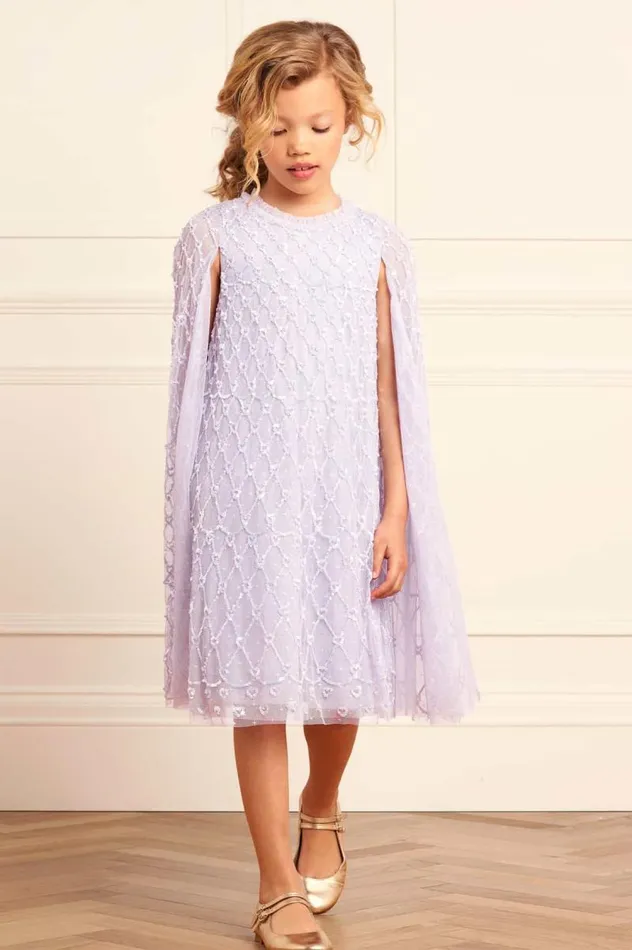 Needle and Thread Kids Formalwear Heart Lattice Cape Kids Dress Purple 8211 Kids