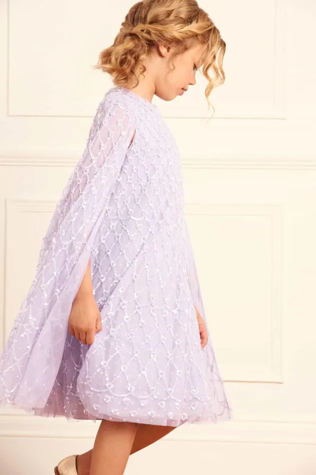 Needle and Thread Kids Formalwear Heart Lattice Cape Kids Dress Purple 8211 Kids