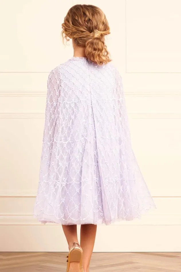 Needle and Thread Kids Formalwear Heart Lattice Cape Kids Dress Purple 8211 Kids