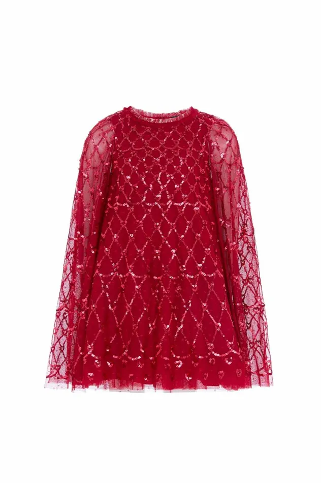 Needle and Thread Kids Formalwear Heart Lattice Cape Kids Dress Red 8211 Kids