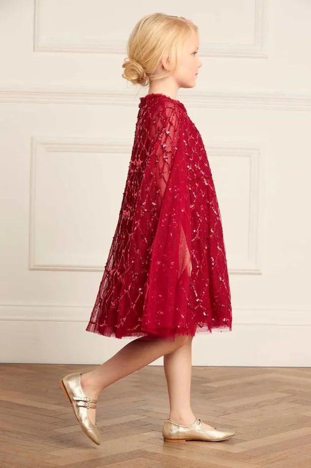 Needle and Thread Kids Formalwear Heart Lattice Cape Kids Dress Red 8211 Kids