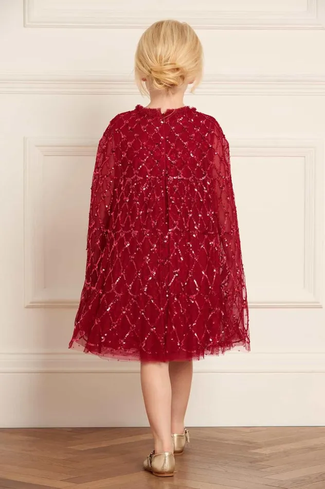 Needle and Thread Kids Formalwear Heart Lattice Cape Kids Dress Red 8211 Kids