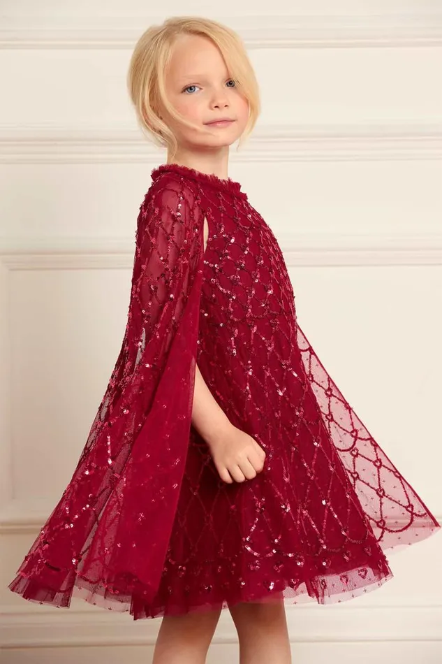 Needle and Thread Kids Formalwear Heart Lattice Cape Kids Dress Red 8211 Kids
