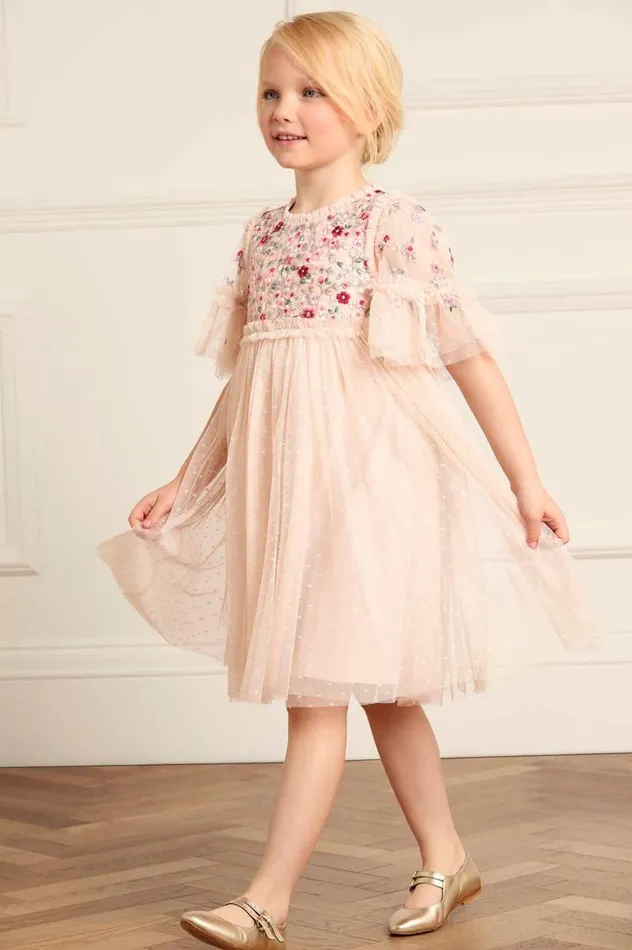 Needle and Thread Kids Formalwear Lunaria Wreath Bodice Kids Dress Beige 8211 KidsWomen Needle and Thread Kids Formalwear Lunaria Wreath Bodice Kids Dress Beige 8211 KidsWomen