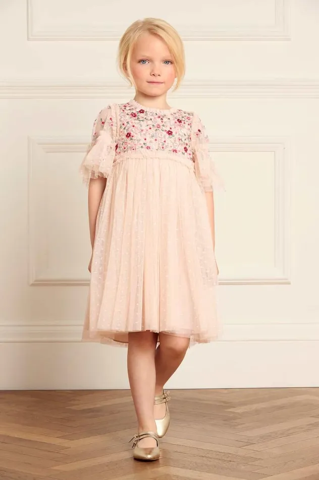 Needle and Thread Kids Formalwear Lunaria Wreath Bodice Kids Dress Beige 8211 KidsWomen
