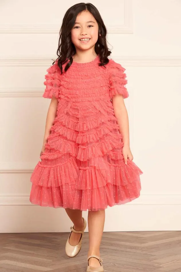 Needle and Thread Kids Formalwear Marilla Ruffle Kids Dress Pink 8211 Kids