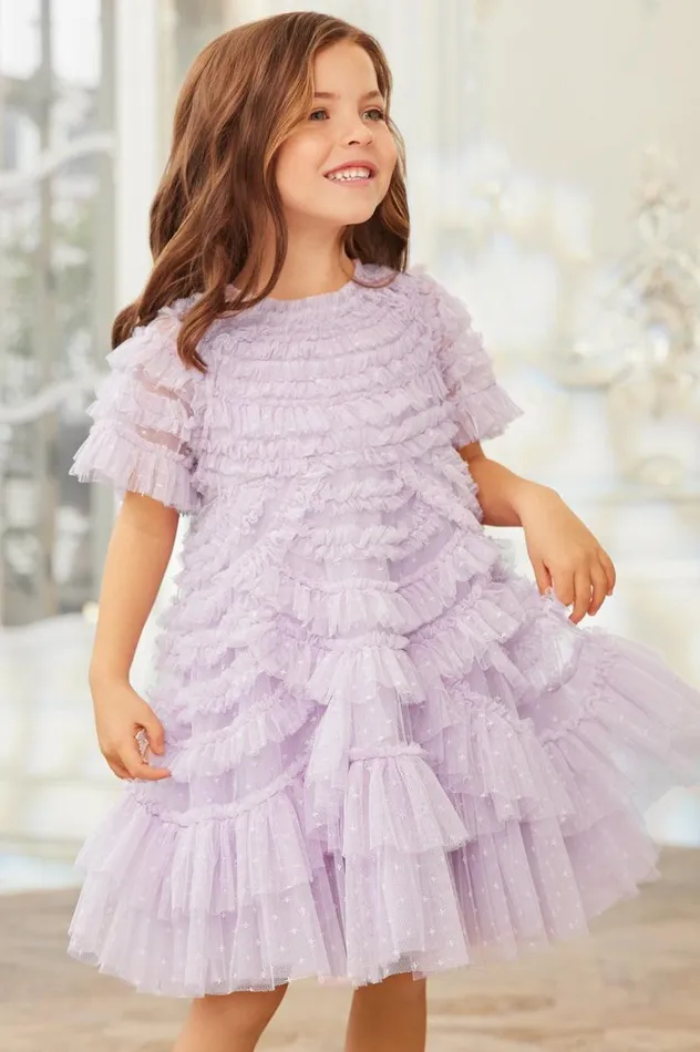 Needle and Thread Kids Formalwear Marilla Ruffle Kids Dress Purple 8211 Kids