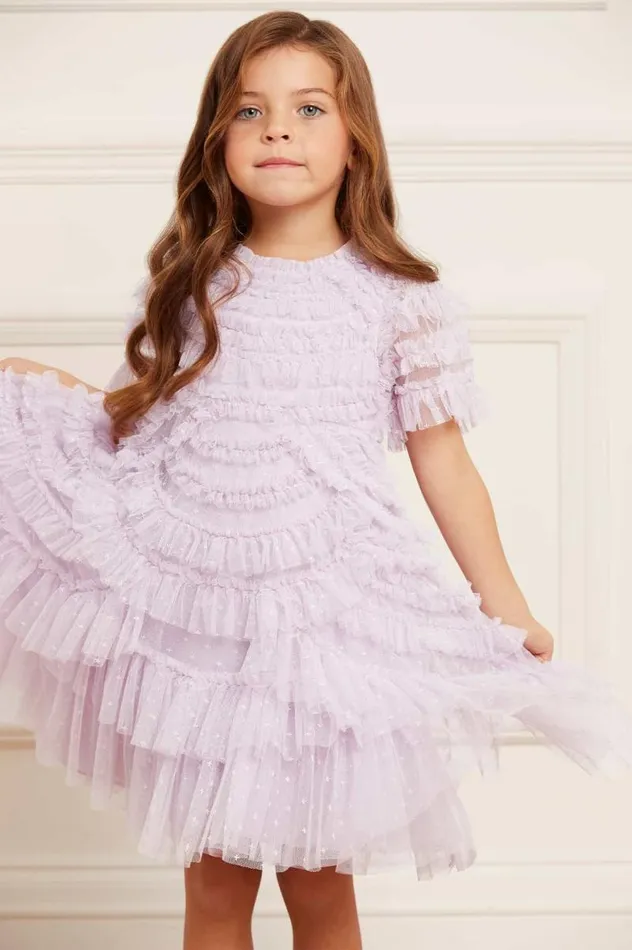 Needle and Thread Kids Formalwear Marilla Ruffle Kids Dress Purple 8211 Kids
