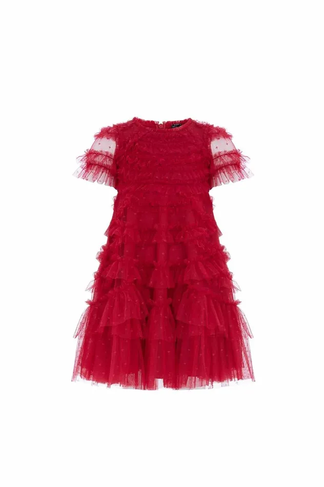 Needle and Thread Kids Formalwear Marilla Ruffle Kids Dress Red 8211 Kids