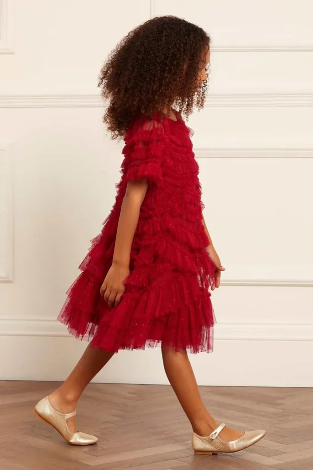 Needle and Thread Kids Formalwear Marilla Ruffle Kids Dress Red 8211 Kids