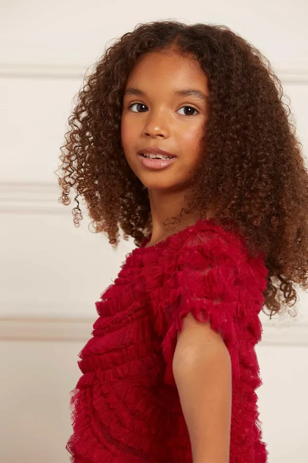 Needle and Thread Kids Formalwear Marilla Ruffle Kids Dress Red 8211 Kids