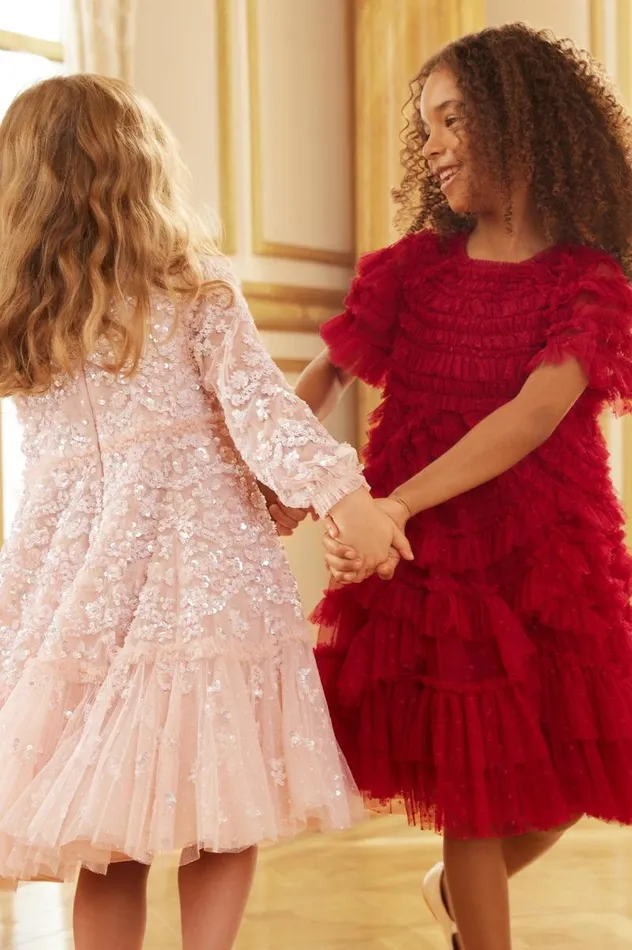 Needle and Thread Kids Formalwear Marilla Ruffle Kids Dress Red 8211 Kids