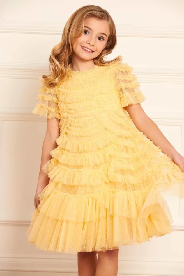 Needle and Thread Kids Formalwear Marilla Ruffle Kids Dress Yellow 8211 Kids