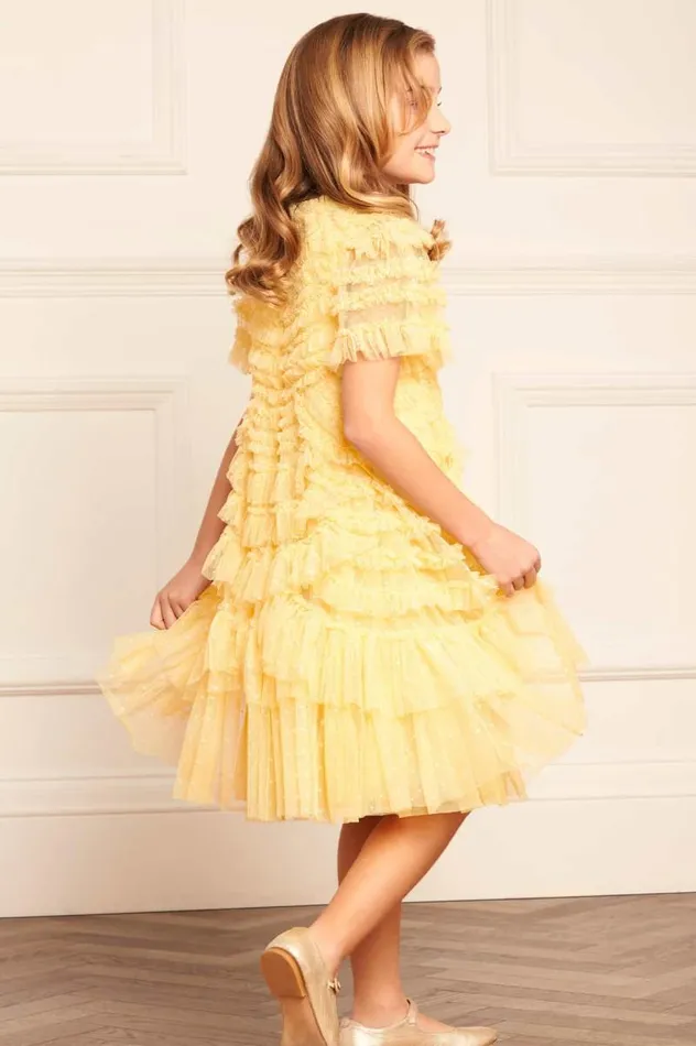 Needle and Thread Kids Formalwear Marilla Ruffle Kids Dress Yellow 8211 Kids