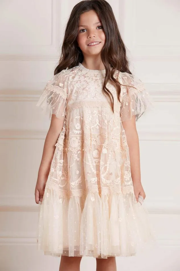 Needle and Thread Kids Formalwear Midsummer Lace Kids Dress Champagne 8211 KidsWomen
