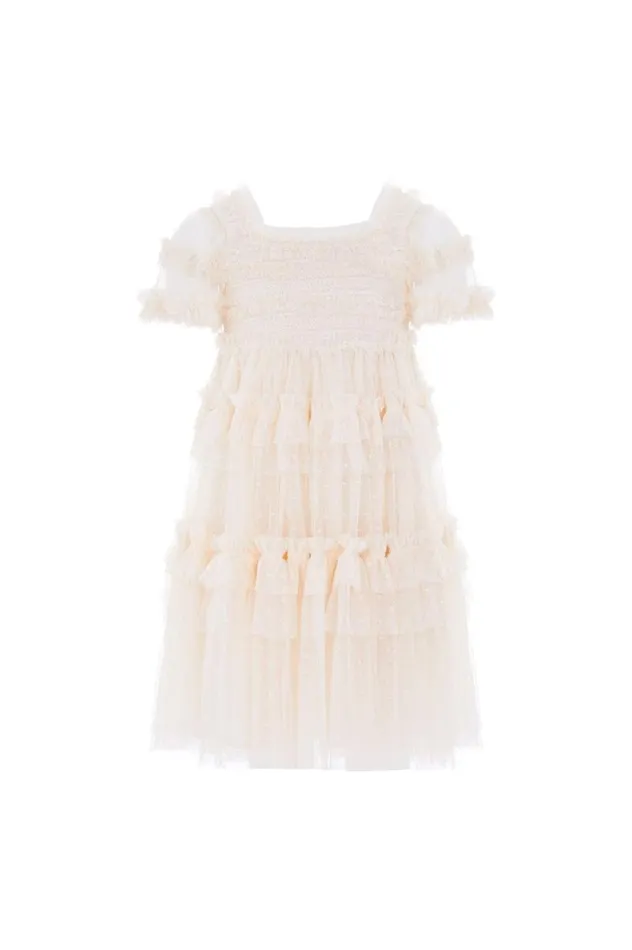 Needle and Thread Kids Formalwear Peaches Smocked Kids Dress Champagne 8211 KidsWomen