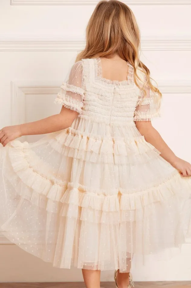 Needle and Thread Kids Formalwear Peaches Smocked Kids Dress Champagne 8211 KidsWomen