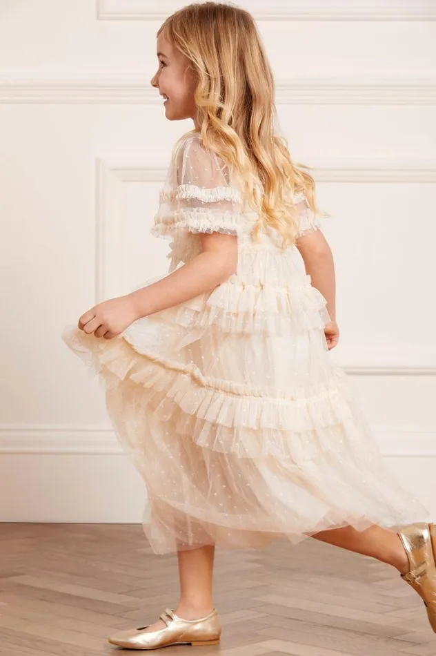 Needle and Thread Kids Formalwear Peaches Smocked Kids Dress Champagne 8211 KidsWomen
