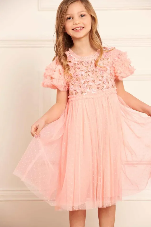 Needle and Thread Kids Formalwear Posy Bodice Kids Dress Coral 8211 Kids