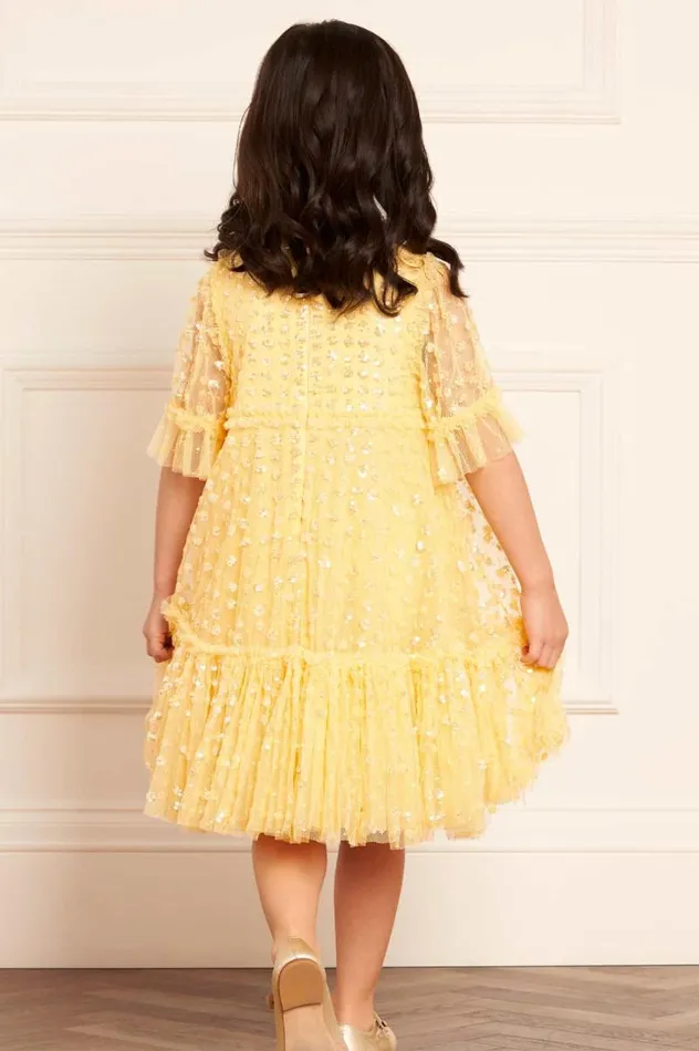 Needle and Thread Kids Formalwear Raindrop Sequin Kids Dress Yellow 8211 Kids