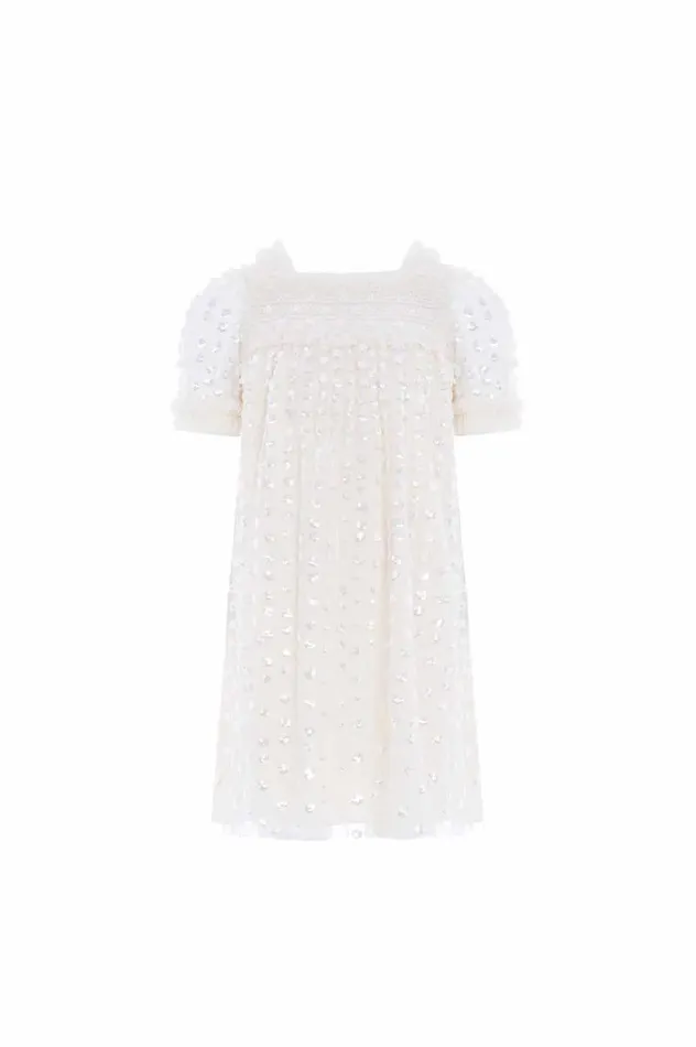 Needle and Thread Kids Formalwear Raindrop Smocked Kids Dress Champagne 8211 KidsWomen