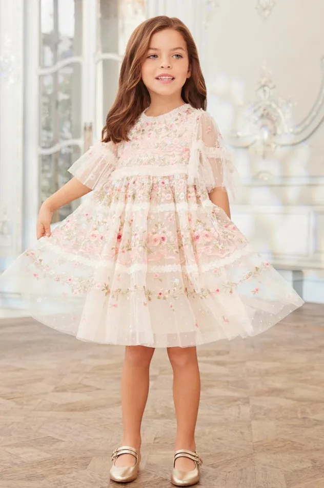 Needle and Thread Kids Formalwear Ribbon Bouquet Kids Dress Champagne 8211 KidsWomen