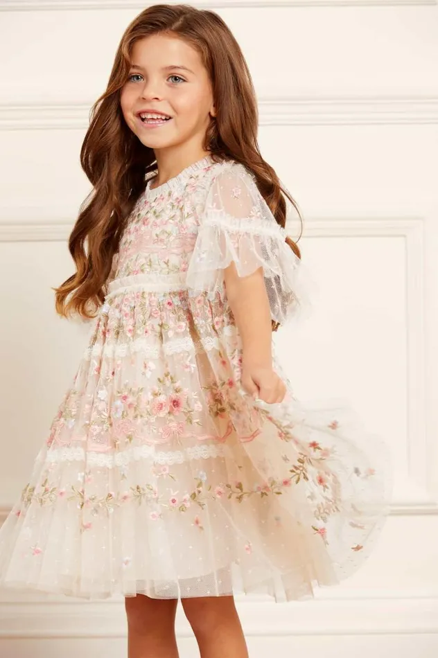 Needle and Thread Kids Formalwear Ribbon Bouquet Kids Dress Champagne 8211 KidsWomen