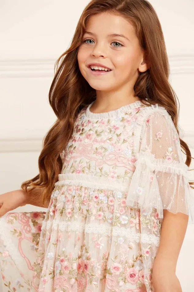 Needle and Thread Kids Formalwear Ribbon Bouquet Kids Dress Champagne 8211 KidsWomen