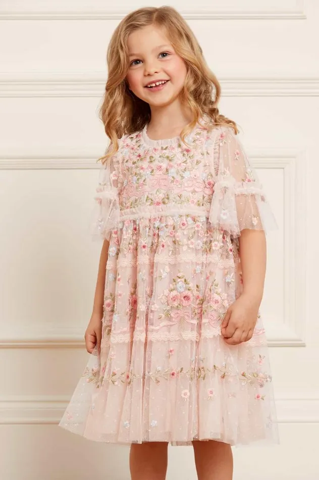 Needle and Thread Kids Formalwear Ribbon Bouquet Kids Dress Pink 8211 KidsWomen