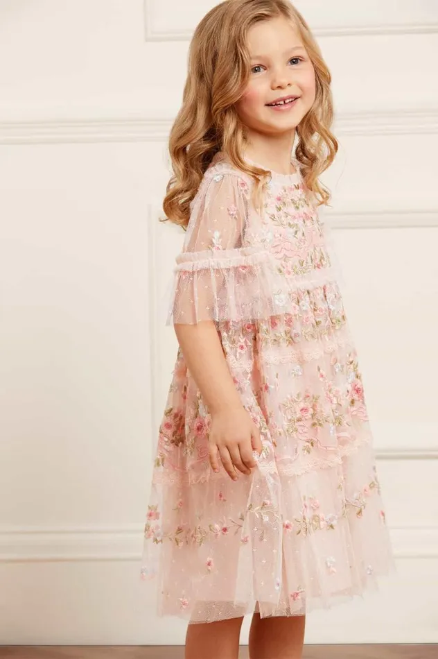 Needle and Thread Kids Formalwear Ribbon Bouquet Kids Dress Pink 8211 KidsWomen