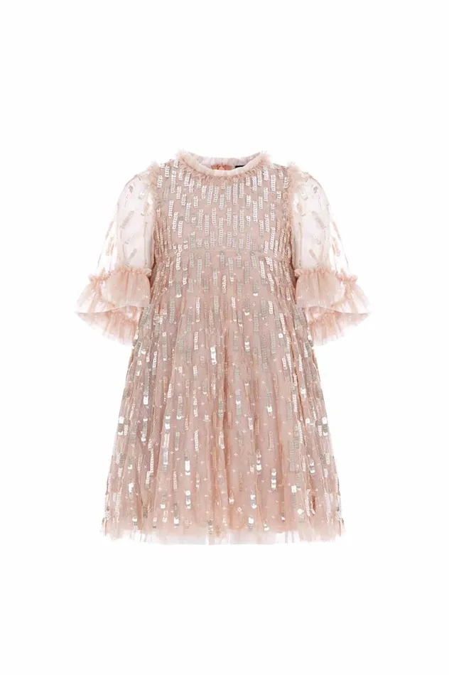 Needle and Thread Kids Formalwear Sequin Dash Kids Dress Beige 8211 Kids
