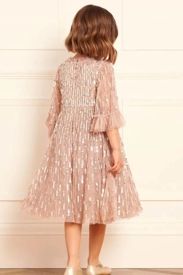 Needle and Thread Kids Formalwear Sequin Dash Kids Dress Beige 8211 Kids