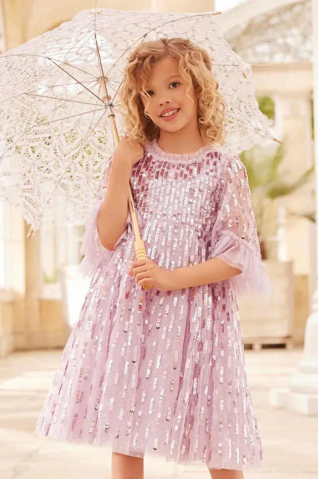 Needle and Thread Kids Formalwear Sequin Dash Kids Dress Pink 8211 Kids