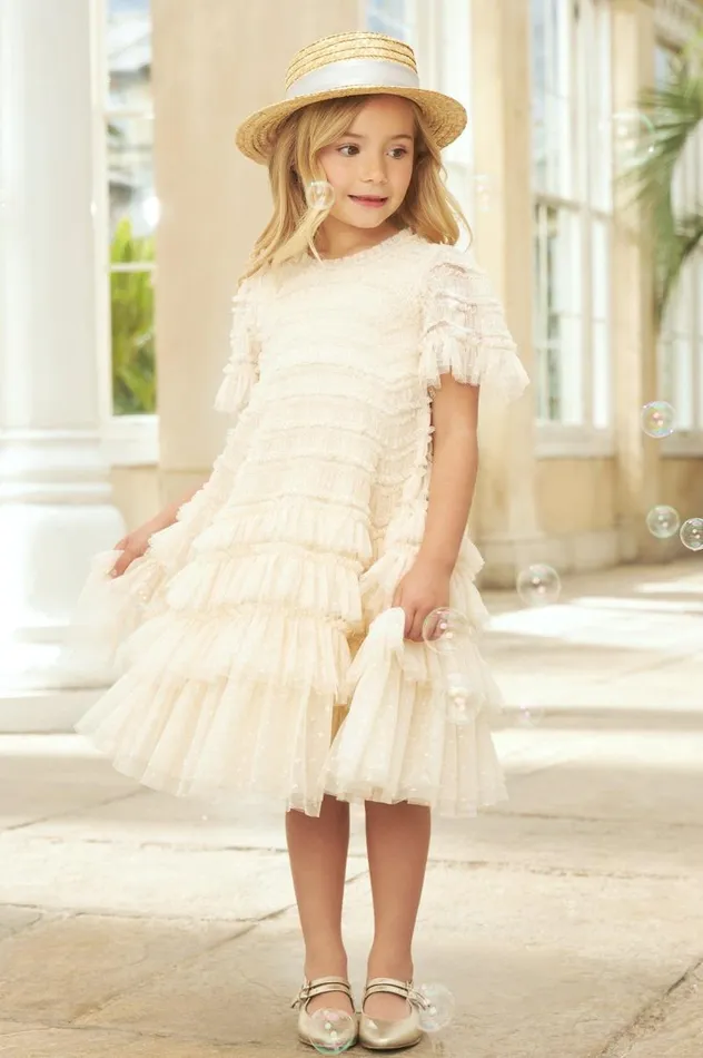 Needle and Thread Kids Formalwear Valentine Ruffle Kids Dress Champagne 8211 KidsWomen