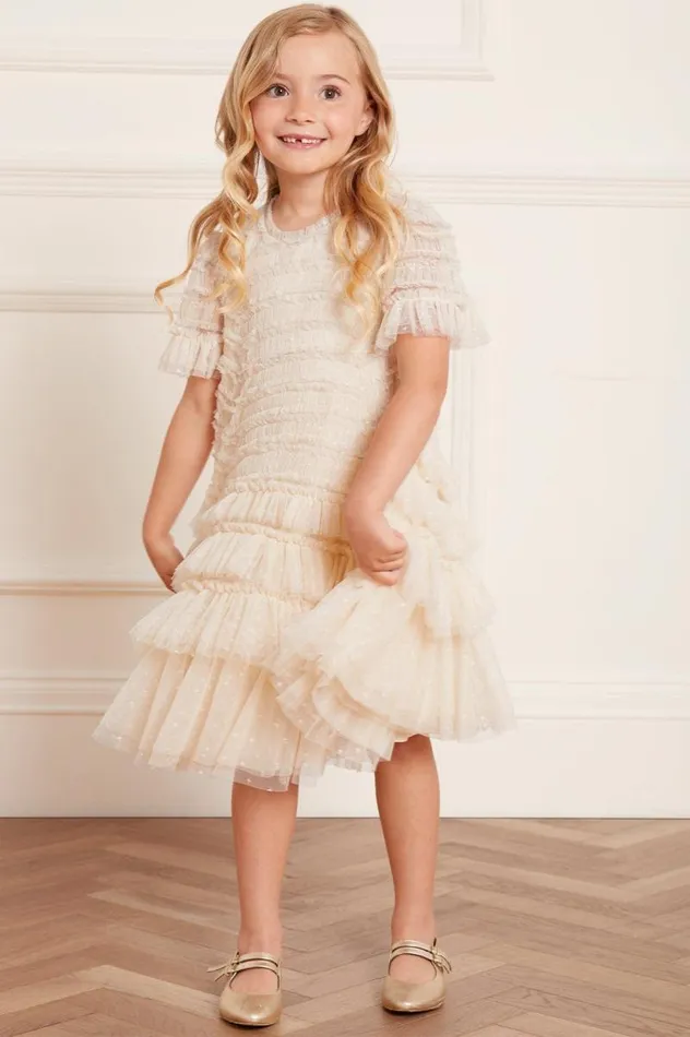 Needle and Thread Kids Formalwear Valentine Ruffle Kids Dress Champagne 8211 KidsWomen