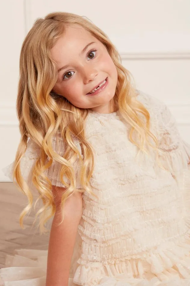Needle and Thread Kids Formalwear Valentine Ruffle Kids Dress Champagne 8211 KidsWomen