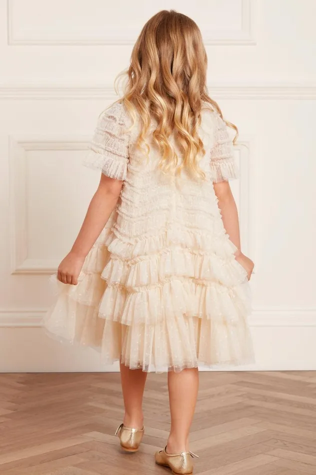 Needle and Thread Kids Formalwear Valentine Ruffle Kids Dress Champagne 8211 KidsWomen