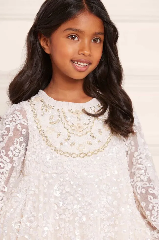 Needle and Thread Kids Formalwear Victorian Wreath Gloss Kids Dress Champagne 8211 KidsWomen