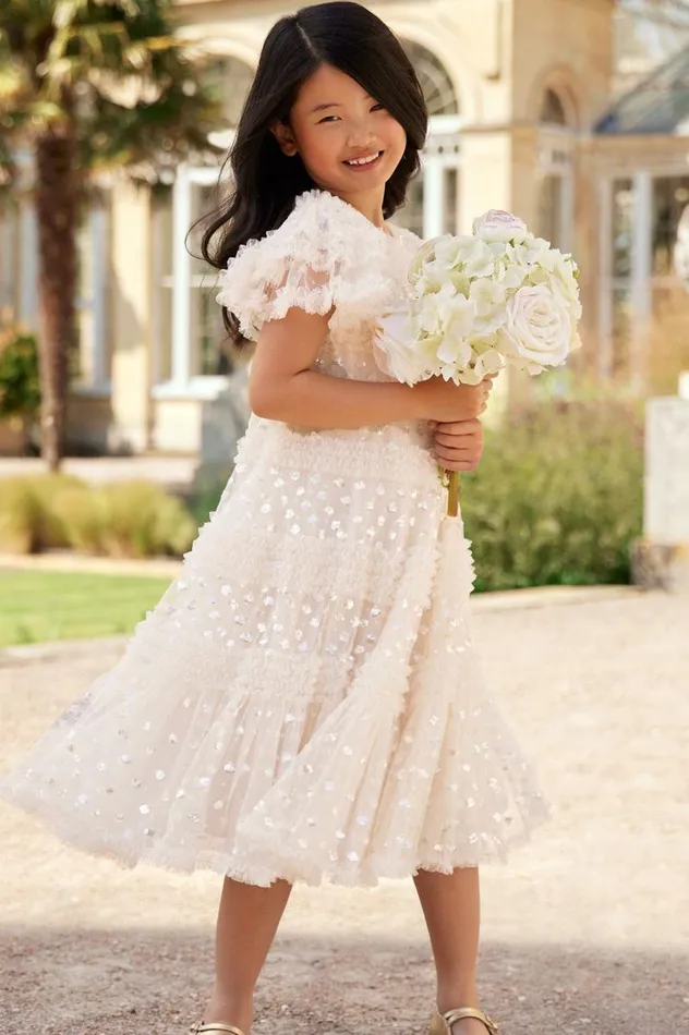 Needle and Thread Kids Formalwear Vivian Kids Dress Champagne 8211 KidsWomen
