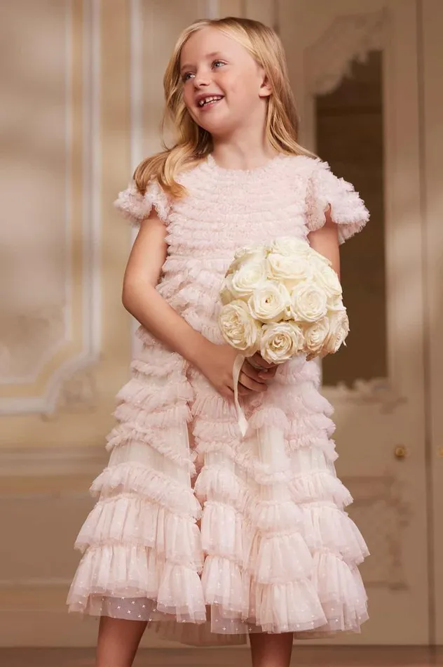 Needle and Thread Kids Formalwear Wild Rose Ruffle Kids Dress Champagne 8211 KidsWomen